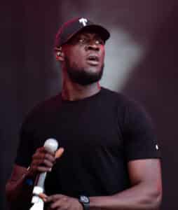 Stormzy performing on stage